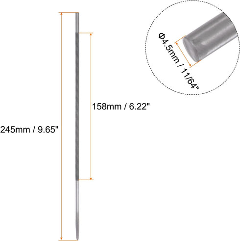 4pcs Chainsaw File, 11/64" (4.5mm) Round High Carbon Steel Double Cut Rasp for Sharpening...