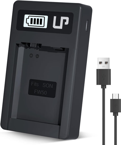 NP-FW50 Battery Charger, LCD Dual Charger Compatible with Sony Alpha A6000, A6400, A6100, A6300, A6500, A5100, A7, A7 II, A7R, A7R II, A7R2, A7S, ...