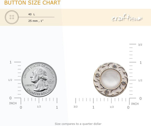 20 pcs White Translucent Acrylic Electroplate Enamel Edges Sewing Shank Buttons for Coats -25mm -1"...
