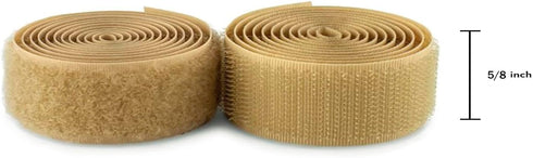 5/8 inch Wide Beige Sew on Hook and Loop Tape Non-Adhesive 1 Yd Length Tan Nylon Hook Loop Tape Fabric Fastener Set for Military Form Bags Clothes...