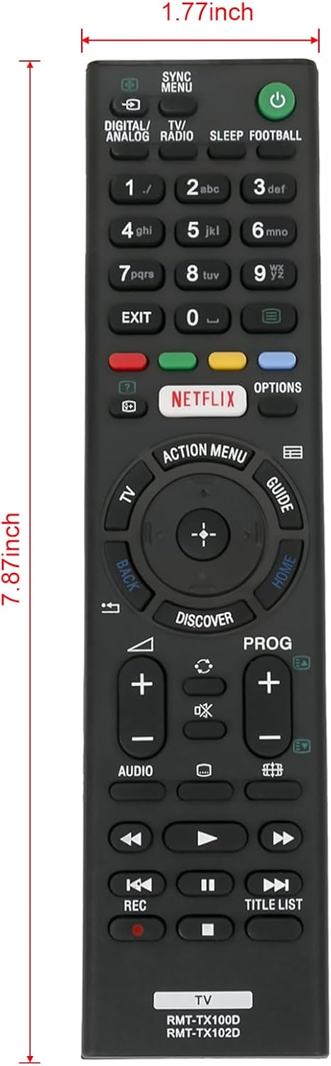 RMT-TX102D Replaced Remote fit for Sony TV KDL-32R500C KDL-32R503C KDL-32R505C KDL-40R550C KDL-40R553C KDL-40R555C KDL-40R557C KDL-48R510C KDL-48R...