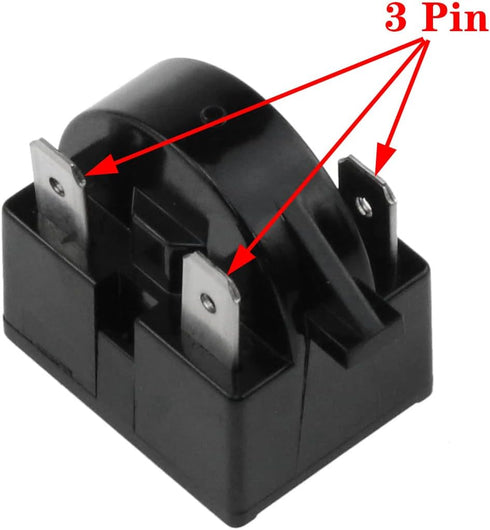 1PCS QP-02-4.7 Ohm PTC Refrigerator Start Relay 3 Pin Refrigerator Start Relay And 1PCS Refrigerator Overload Protector 1/2 HP......
