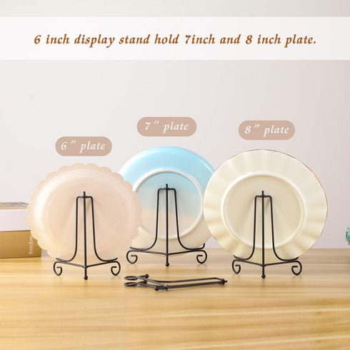 (2 pack)Iron Display Stand, Black Iron Easel Plate Display Photo Holder Stand, Displays Picture Frames, Cookbooks, Decorative Plates, Tablets and ...