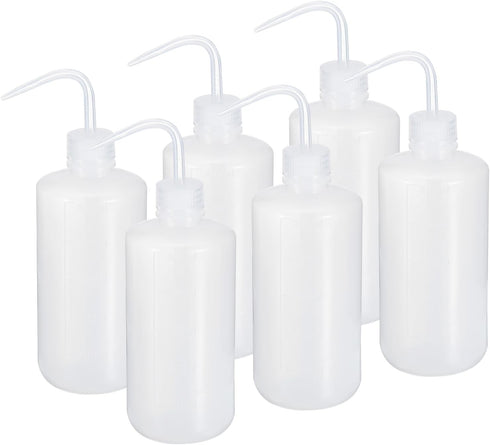 PATIKIL 500ml Wash Bottle, 6pcs Plastic Squeeze Bottle Narrow Mouth Bottle Watering Tools for Lab Cleaning Washing Irrigation Liquid Storage, Clea...