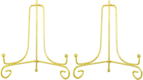 Artliving (2 pack 6 Inch Iron Display Stand, Gold Iron Easel Plate Display Photo Holder Stand, Displays Picture Frames, Cookbooks, Decorative Plat...