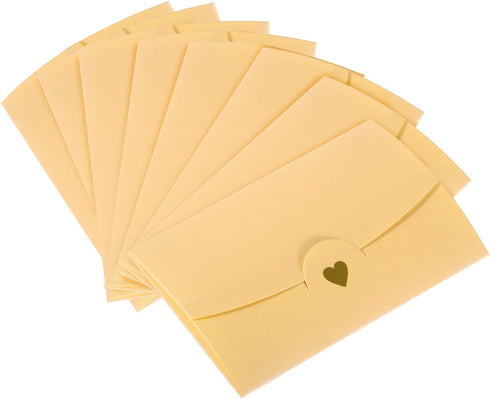 PATIKIL Mini Envelopes, 20 Pack Small Gift Card Holders Retro Gold Heart Business Invitation Envelopes for Wedding Birthday, White Gold...