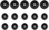 15 Pieces Real Horn Buttons Set for Blazer and Suit, 20mm 15mm Mixed Genuine Buttons for Men Women's Jacket Coat Uniforms (Black)...
