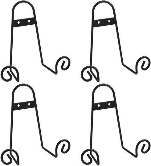 Artliving 6 inch Medium Black Metal Wall Mount Display Easel Plate Hanger Vertical Plate Stand Holders Picture Frame Stand for Wall...