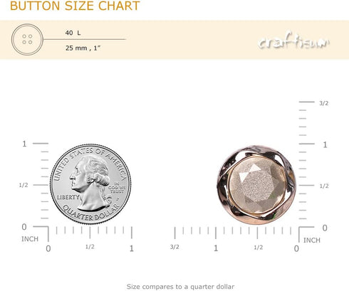 20 pcs Cream Glitter Powder Beveled Cut Resin Cover with Sewing Shank Coat Buttons -25mm -1"...