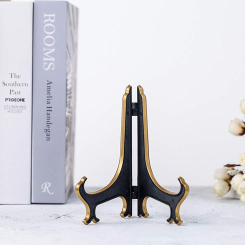 Artliving 6" Decorative Plate Stand Holder Plastic Picture Easel Display Stand Picture Frame Stand Black Gold...