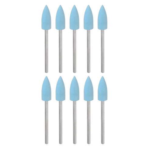 10pcs Rubber Polishing Bit Silicone Buffing Wheels 600 Grit 6mm Dia Mounted Grinding Head for Electric Grinder Rotary Tool, Tapered Shape...