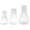 PATIKIL Erlenmeyer Flask, 3 Pcs 50ml 125ml 250ml Narrow Mouth Graduated Flasks with Screw Cap Plastic Flasks with Printed Graduation for Lab Exper...