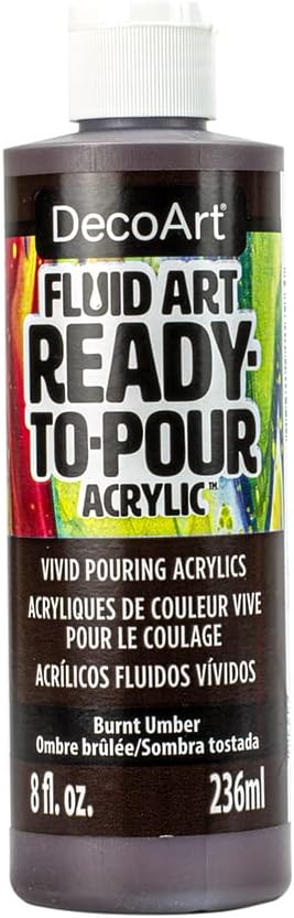 Deco Art DecoArt FluidArt Ready-To-Pour Acrylic Paint 8oz-Burnt Umber...