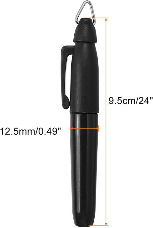 PATIKIL Mini Permanent Markers, 3 Pack Golf Ball Marker Pen with Keychain Clip for Office Meeting Outdoor Activity, Black...