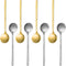 Pack of 8, Gold & Silver Plated Stainless Steel Espresso Spoons, findTop Mini Teaspoons Set for Coffee Sugar Dessert Cake Ice Cream Soup Antipasto...