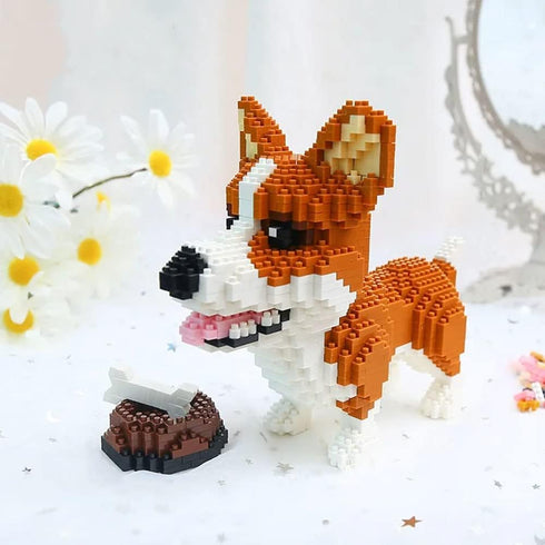 1380 Pieces Mini Building Blocks Animal Dog Husky Building Set - Mini Pets Companion 3D Puzzle Kit Toy Bricks Dog for Kids14 Years Old and Up (Cro...