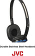 JVC Black Flat and Foldable Colorful Flats On Ear Headphone with 3.94 foot Gold Plated Phone Slim Plug HAS160B......