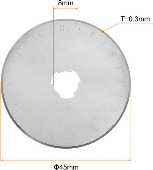 HARFINGTON 10pcs Rotary Cutter Blades 45mm SK5 Steel Sharpness Replacement Rotary Blade Quilting Rotary Cutter Blades for Fabric Sewing Scrapbooki...