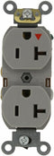 Leviton 5362-IGG 20-Amp, 125 Volt, Industrial Series Heavy Duty Specification Grade, Duplex Receptacle, Straight Blade, Isolated Ground, Gray...