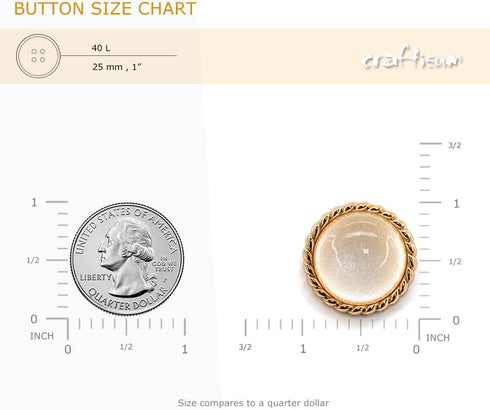 20 pcs Clear Glass Dome White Shimmer Layer Sewing Metal Shank Coat Buttons -25mm -1"...