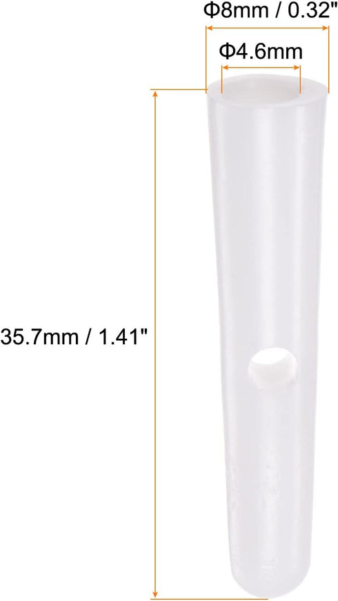 10pcs Umbrella Tail Beads 4.6mm Hole Dia 35.7mm Length PP Plastic Umbrella Bone Cover for Folding Umbrella Cover Parts, White...
