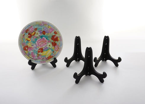 Artliving Black 4" Wood-Like Plastic Easels Plate Display Stands Picture Frame Stand Holder-Set of 4...