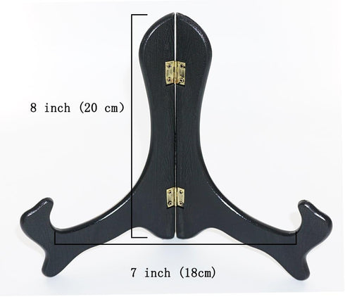 Artliving Black 8 Inch Wood-like Easels Plate Stand Holder Display Stands Picture Frame Stand-Set of 2...