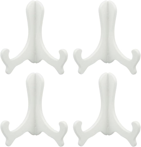 Artliving White 6 inch Plastic Easels Plate Holder Stand Display Stands Picture Frame Stand Holder-Set of 4...
