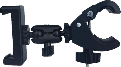 Phone Holder with Clamp for Golf Cart Universal Phone Mount Holder for Bicycle, Wheelchair, Stroller Mic Stand Phone Holder...