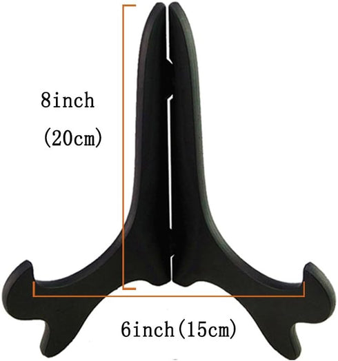 Artliving Black 8" Wood-Like Plastic Easels Plate Display Stands Picture Frame Stand Holder-Set of 4...