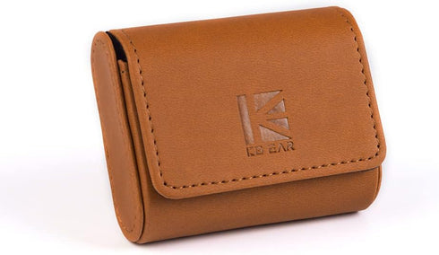 Earbud Case KBEAR Leather Mini Headphone case, Brown Portable Headphone Storage Bag, Pressure-Resistant Protective Headphone Storage Box, Suitable...