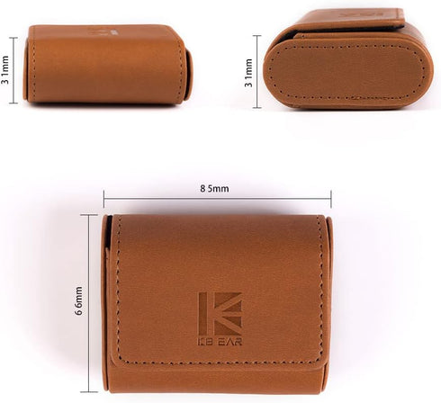 Earbud Case KBEAR Leather Mini Headphone case, Brown Portable Headphone Storage Bag, Pressure-Resistant Protective Headphone Storage Box, Suitable...