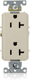 Leviton 16342-I 20-Amp, 125-Volt, Decora Plus Duplex Receptacle, Straight Blade, Commercial Grade, Self Grounding, Ivory...