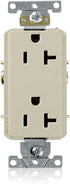 Leviton 16342-I 20-Amp, 125-Volt, Decora Plus Duplex Receptacle, Straight Blade, Commercial Grade, Self Grounding, Ivory...