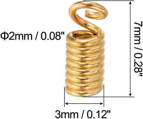 PATIKIL Cord End Caps, 100Pcs 3x7mm Metal Spring Coil End Tips Crimp Terminators Caps for Jewelry Making Bracelets Necklace DIY Crafting, Rose Gol...