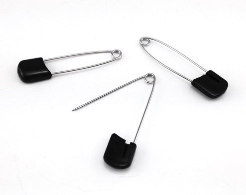 yueton 50pcs Black Plastic Head Baby Safety Pins Safety Locking Baby Cloth Diaper Nappy Pins...