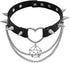 Black Choker PU Leather Spike Collar Necklace for Women,Thorn Heart Charm Choker Necklace,Goth Chain Pendant Rivet Cool Necklace,Statement Punk Je...