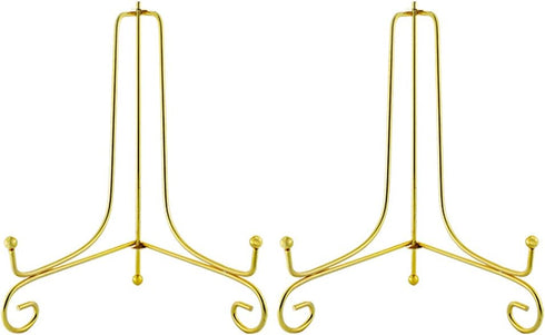 Artliving (2 pack 8 Inch Iron Display Stand, Gold Iron Easel Plate Display Photo Holder Stand, Displays Picture Frames, Cookbooks, Decorative Plat...