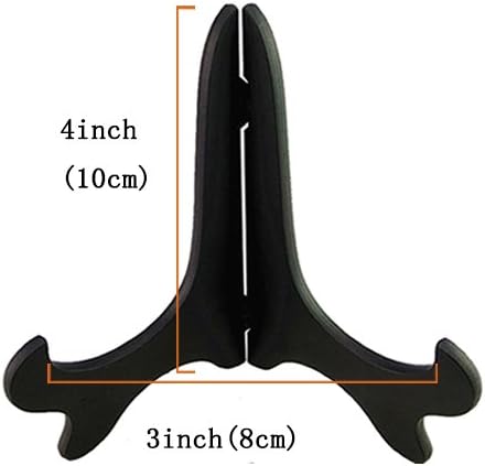 Artliving Black 4" Wood-Like Plastic Easels Plate Display Stands Picture Frame Stand Holder-Set of 4...
