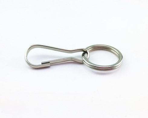 Yueton 50pcs Mini Nickel Plated Steel Lanyard Hook Split Key Ring, Hobby ID Card Key Chain Parts Key Chain Holder Connector...