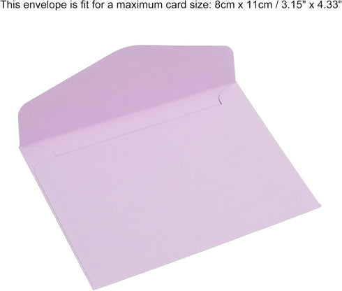 PATIKIL Mini Envelopes, 60 Pack 4.5 x 3.2 Inch Paper Blank Small Items Storage Business Card Holder for Greeting Note Party, Light Purple...