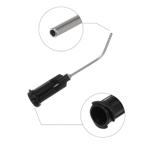 12pcs Blunt Tip Dispensing Needles, 19 Gauge 45 Degrees Bent Dispensing Tips 1" End Angled Dispenser Needle with Luer Elbow Blunt Needle for Oil o...