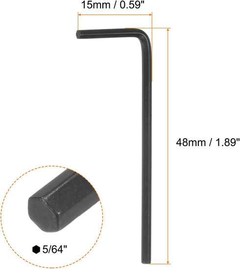 20pcs Hex Key Wrench 5/64" L-Shape Hexagon SAE Wrenches Chrome Vanadium Steel Repairing Tool for Home Repair, Black...