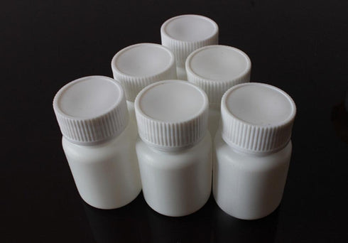 50PCS White Empty Solid Plastic Bottle Case Holder Container Vials Box with Screw Cap for Powder Sample Storage(50ml)...