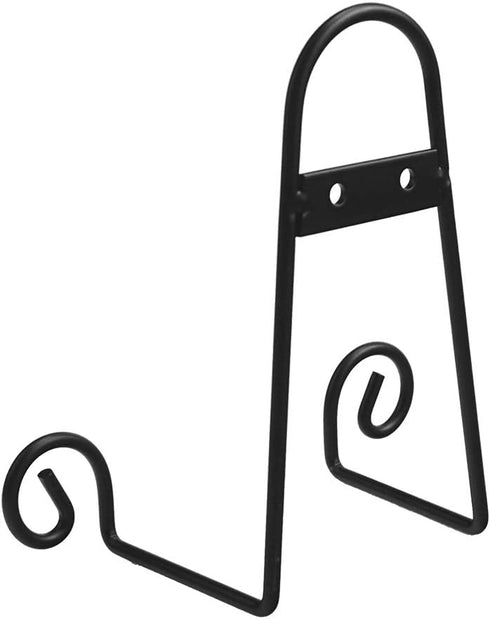 Artliving 6 inch Medium Black Metal Wall Mount Display Easel Plate Hanger Vertical Plate Stand Holders Picture Frame Stand for Wall...