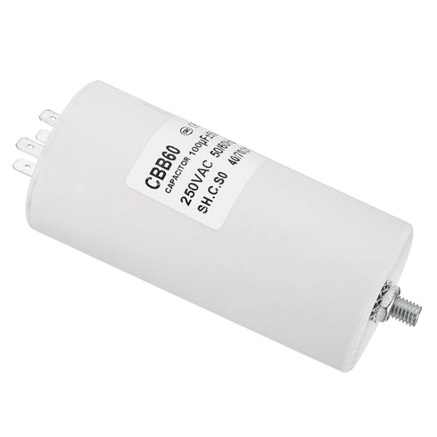PATIKIL 100uf CBB60 Run Capacitor,AC 250V 4 Pins 50/60Hz Cylinder Bottom with M8 Screw for Washing Machine,Cleaning Machine Pump Motor Star...
