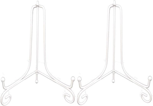 Artliving (2 pack 12" Iron Large Plate Stand, White Iron Easel Picture Frame Display Photo Holder Stand, Displays Picture Frames, Cookbooks, Decor...