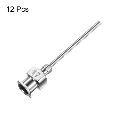 12pcs 17Gauge Stainless Steel Dispensing Needles, 1" All Metal Glue Needle Tube Blunt Tips Luer Lock for Thick Liquids, Ink, Glue, Lab Use...
