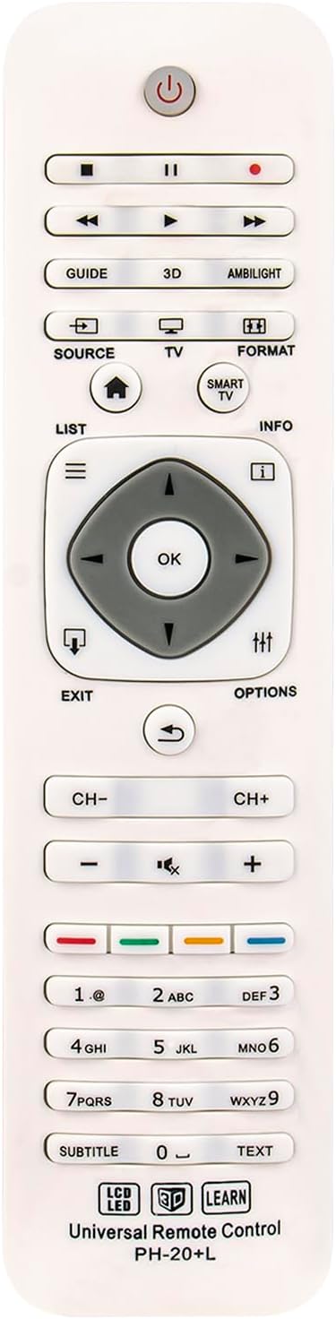 New Universal Replaced Remote Control fit for Philips Smart 3D LCD LED TV 40PFL7007 7000 Series 55PFL7007 46PFL7007K/12 40PFL7007K/12 55PFL7007K/1...