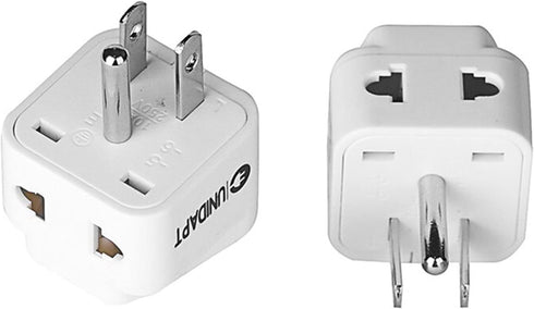 UK to US Travel Adapter, India to US Plug Adapter, Unidapt Adapters for USA, 2-pack, Plug Converter, USA travel adapter, EU to US with Dual Inputs...